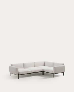 Sorells modular 5-seater outdoor corner sofa in aluminium with green finish 276 x 191,5 cm