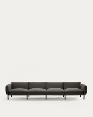 Sorells modular 4-seater outdoor sofa in aluminium with grey finish 370 cm