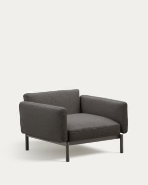 Sorells modular outdoor armchair in aluminium with a grey finish