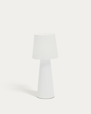 Arenys large outdoor metal table lamp in a white painted finish