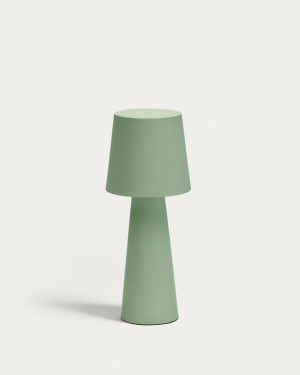 Arenys large outdoor metal table lamp in a turquoise painted finish