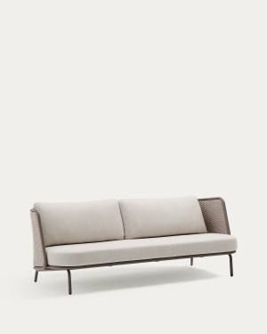 Sedalis outdoor 3-seater sofa in aluminium and taupe rope cord 210cm