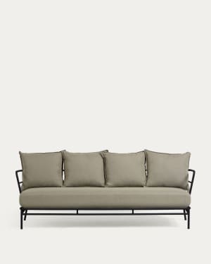 Mareluz 3 seater sofa in black steel, 197 cm