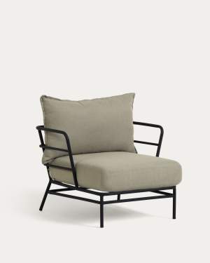 Mareluz black steel armchair
