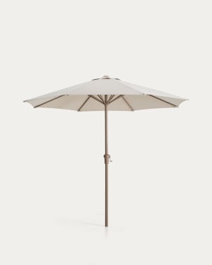 Ombrellone con palo centrale Milna beige con struttura in acciaio tortora Ø 300 cm