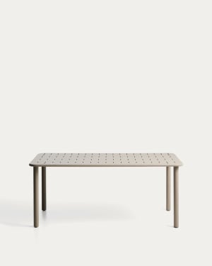 Brai outdoor table in taupe galvanised steel 180 x 90cm