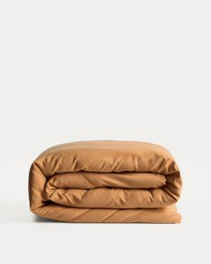 Sirale 100% cotton sateen duvet cover with washed finish in copper for 150/160 cm bed