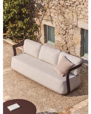 Tamaris brown aluminium 3-seater sofa 217cm