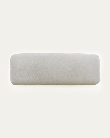 Nuala pearl-coloured chenille cushion 24 x 72cm
