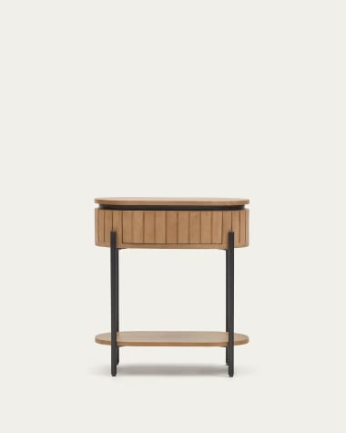 Licia mango wood bedside table with 1 drawer, with a natural finish and metal, 55 x 65 cm