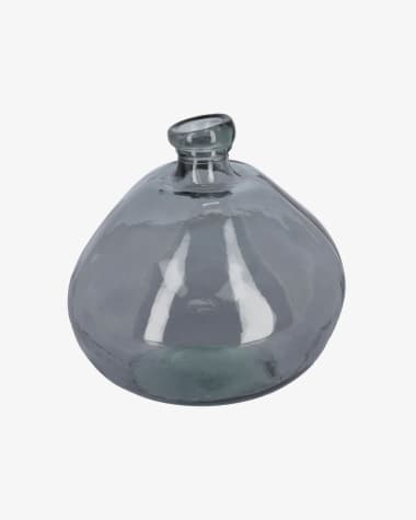 Vase Brenna bleu grand format en verre 100% recyclé