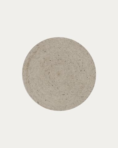 Takashi 100% grey wool round rug, Ø 150 cm