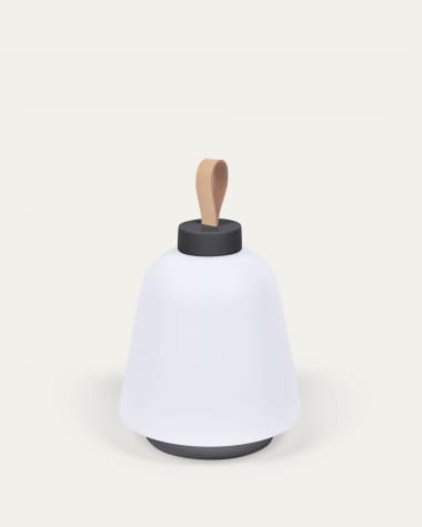 Udiya outdoor table lamp in polythene and metal with a black finish