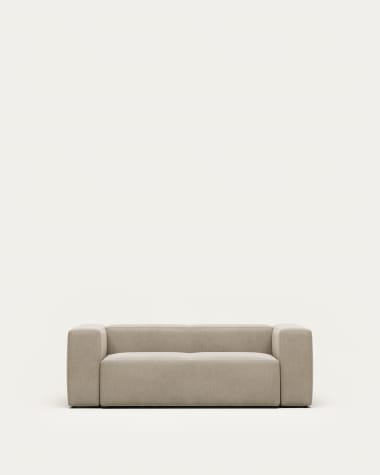 Blok 2 seater sofa in beige, 210 cm FSC Mix Credit FR