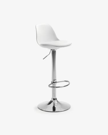 Orlando-T Barhocker aus Stahl weiß Höhe 60-82 cm
