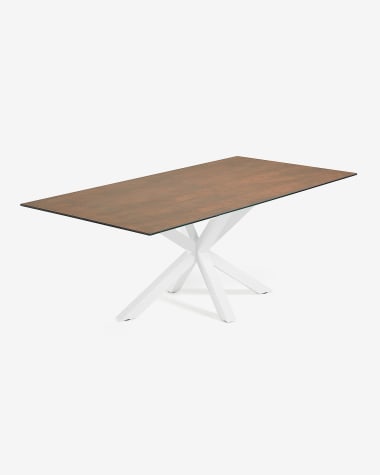 Argo table 200 x 100 cm, white Porcelain Iron Corten