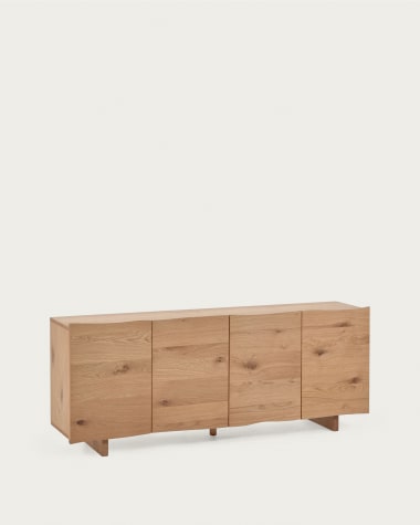 Credenza Rasha 4 ante impiallacciata rovere finitura naturale 180 x 71 cm