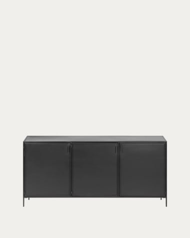 Shantay Sideboard 3 Türen aus Stahl mit Finish in Schwarz 160 x 72 cm
