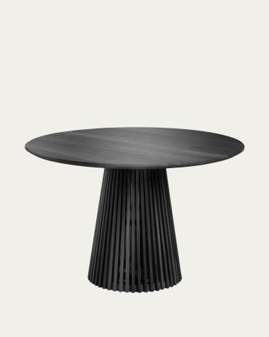 Platte aus Mindiholz mit schwarzem Finish für runden Tisch Jeanette Ø 120 cm