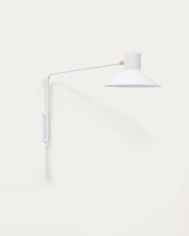 Aria steel wall light with white finish