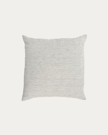 Marena 100% linen cushion cover with black stripes 45 x 45 cm