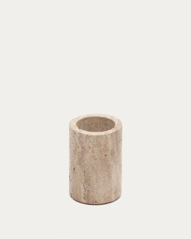 Macre Zahnbürstenhalter aus Travertin in Beige