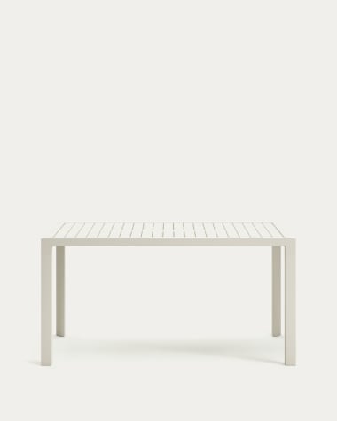 Culip aluminium outdoor table in powder coated white finish, 150 x 77 cm