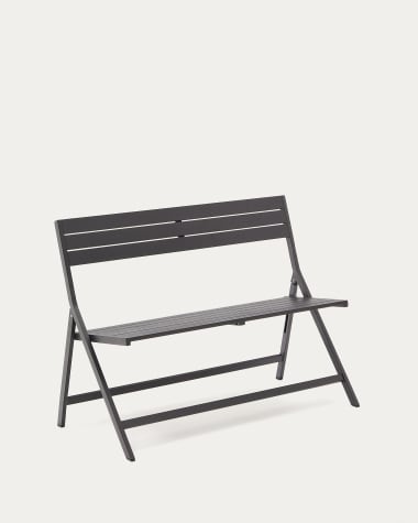 Faltbare Gartenbank Torreta aus Aluminium mit dunkelgrauem Finish