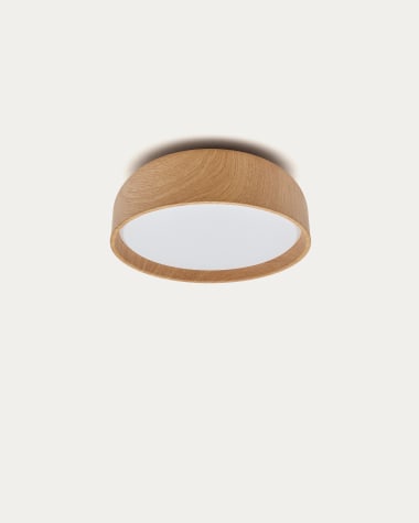 Lampada da soffitto Xaviera con finitura effeto legno di quercia