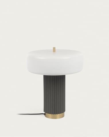 Serenella Tischlampe aus Metall mit weiß und grün lackiertem Finish