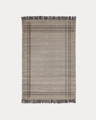 Eneo rug with beige and brown tassels, 160 x 230 cm