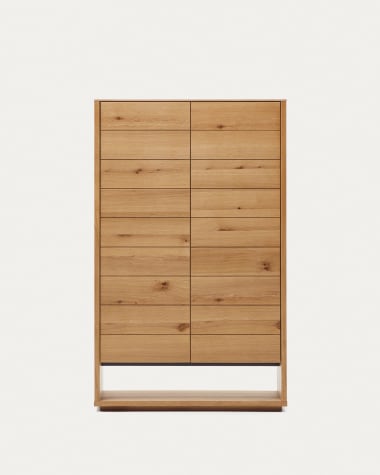 Highboard Alguema 2 Türen aus Eichenfurnier mit natürlichem Finish 100 x 163,5 cm