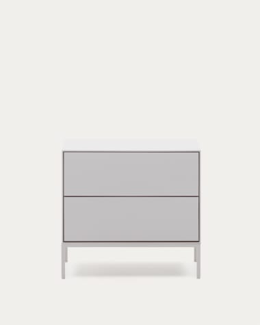 Vedrana two-drawer bedside table white lacquered MDF 60 x 55 cm