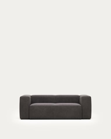 2-Sitzer-Sofa Blok, schwer entflammbar mit grauer Chenille, 210 cm