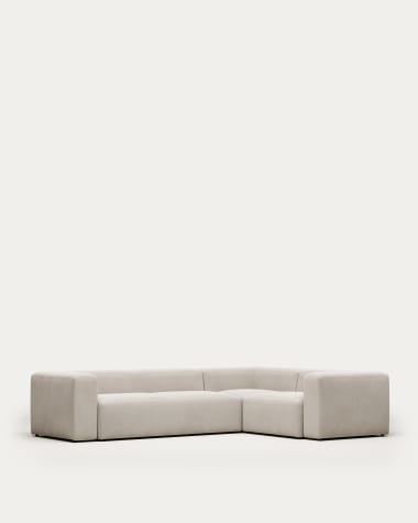 Blok 4 seater corner sofa in white, 320 x 230 cm / 230 x 320 cm FSC Mix Credit FR