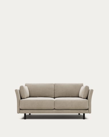 Gilma 2 seater sofa in beige with black finish legs, 170 cm FR