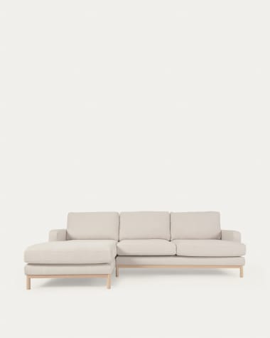 Mihaela 3 seater sofa with left-hand chaise longue in white micro bouclé, 264 cm FSC Mix Credit