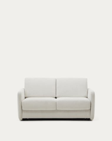 2-Sitzer-Bettsofa Nuala in perlweißer Chenille, 184 cm