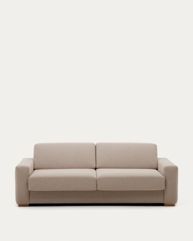 4-Sitzer-Bettsofa Anley in Beige mit Beinen aus massivem Buchenholz, 244 cm, FSC Mix Credit