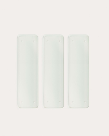 Ensemble Sitra de 3 étagères en verre trempé 90 x 24 cm