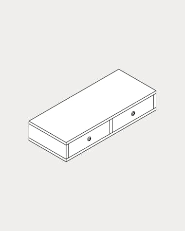 Schubladenelement Krea hängend 1 Reihe 2 Schubladen 220x1032-1183 mm