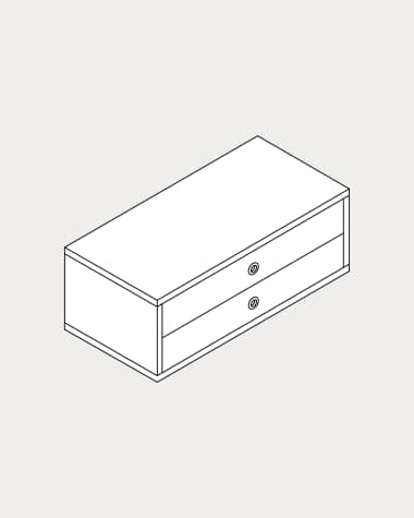 Doppelter Schubladenelement Krea hängend 2 Reihen 2 Schubladen 380x728-879 mm