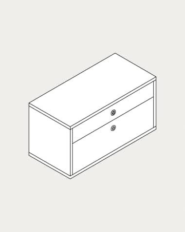 Cassettiera doppia Krea sospesa 2 file 2 cassetti 540x500-575 mm