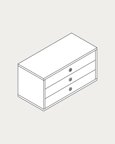 Dreifacher Schubladenelement Krea stehend 3 Reihen 3 Schubladen 540x424-499 mm