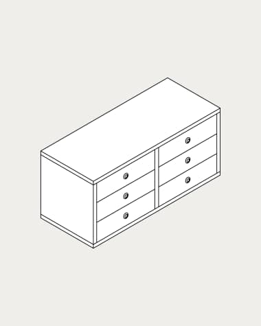 Dreifacher Schubladenelement Krea hängend 3 Reihen 6 Schubladen 540x1032-1183 mm