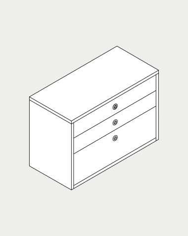 Dreifacher Schubladenelement Krea stehend 3 Reihen 3 Schubladen 700x576-727 mm