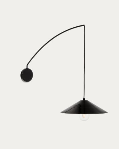 Kally wall lamp in a black painted finish UK adapter