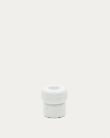 Signe small, white marble candlestick, 8 cm
