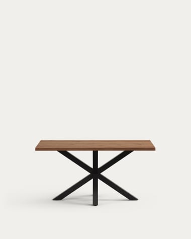 Argo table in aged oak veneer and steel legs in a black finish 160 x 90 cm