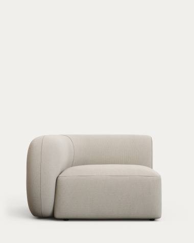 Module assise gauche 1 place canapé Martina tissu chenille écru